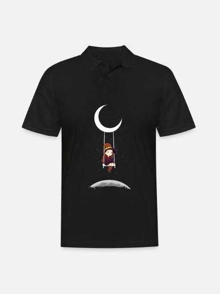 Sorcière sur Moon Swing Costume d’Halloween - Polo Homme - noir