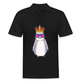 Pinguin Queen Elizabeth II Britische Krone - Männer Poloshirt - Schwarz - Vorne - Kai (181cm)