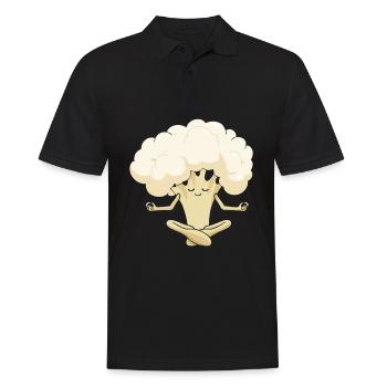 Blumenkohl Yoga - Männer Poloshirt - Schwarz - Vorne - Kai (181cm)
