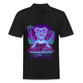 Vaporwave Hund DJ Pult Hund - Männer Poloshirt - Schwarz - Vorne - Kai (181cm)