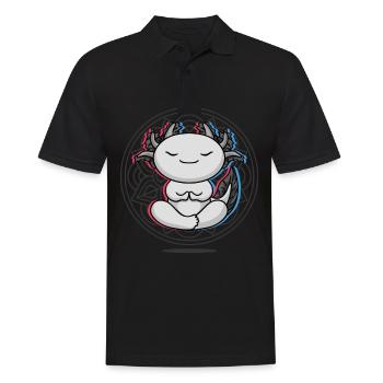 Namaste Axolotl Mandala Lotus Méditation Axolotl - Polo Homme - noir - Devant - Kai (181cm)