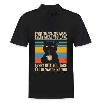 Every Smack Every Meal Every Bite I'll Be Watching - Men's Polo Shirt - black - Front - Kai (181cm)