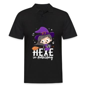 Hexe In Ausbildung - Männer Poloshirt - Schwarz - Vorne - Kai (181cm)