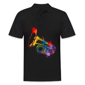 Splash Tuba Musical Musician Tubaist - Männer Poloshirt - Schwarz - Vorne - Kai (181cm)