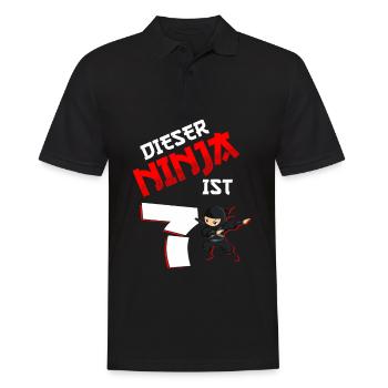 7. Geburtstag Junge 7 Jahre alt - Männer Poloshirt - Schwarz - Vorne - Kai (181cm)