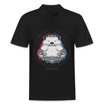 Namaste Hedgehog Mandala Lotus Meditation Hedgehog - Männer Poloshirt - Schwarz - Vorne - Kai (181cm)