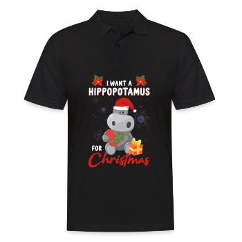 I Want A Hippopotamus For Christmas - Männer Poloshirt - Schwarz - Vorne - Kai (181cm)