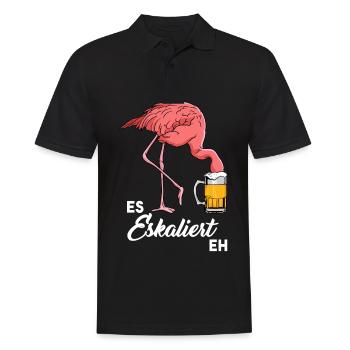 Es Eskaliert Eh Flamingo Bier - Männer Poloshirt - Schwarz - Vorne - Kai (181cm)