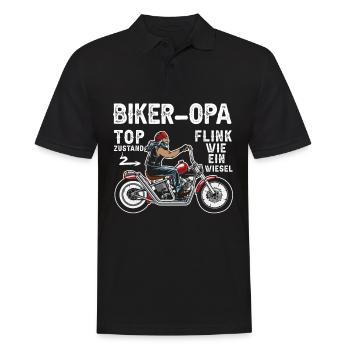 Motorrad Opa Motorradfahrer Biker Opa Top Zustand - Männer Poloshirt - Schwarz - Vorne - Kai (181cm)