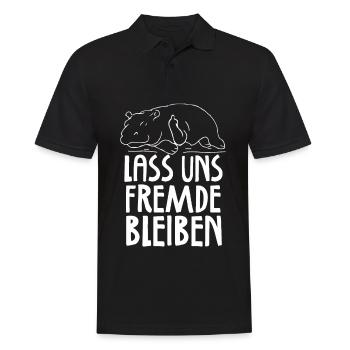 Lass Uns Fremde Bleiben - Männer Poloshirt - Schwarz - Vorne - Kai (181cm)