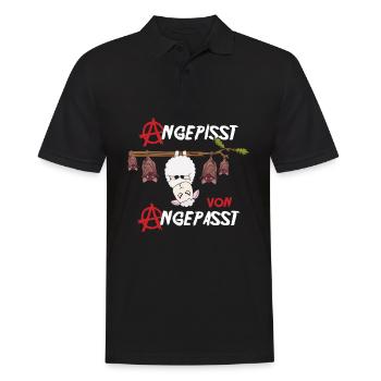 Angepisst von Angepasst Rebell Be Different Schaf - Männer Poloshirt - Schwarz - Vorne - Kai (181cm)