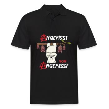 Angepisst von Angepasst Be Different Eisbär - Männer Poloshirt - Schwarz - Vorne - Kai (181cm)