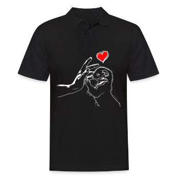 Weasel Love Ferret High Five - Polo Homme - noir - Devant - Kai (181cm)