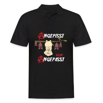 Angepisst von Angepasst Rebell Be Different Hund - Männer Poloshirt - Schwarz - Vorne - Kai (181cm)