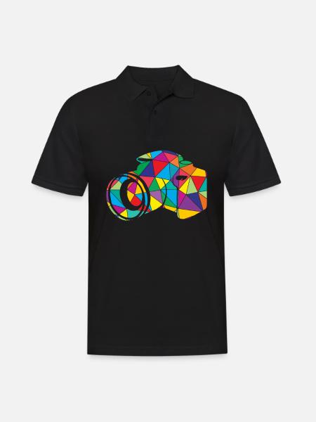 Camera Polygon SLR Photo - Men's Polo Shirt - black