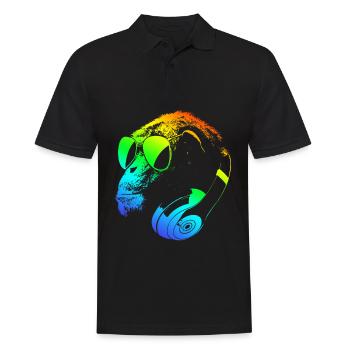 DJ Ape Gorilla Monkey Music Techno Monkey - Männer Poloshirt - Schwarz - Vorne - Kai (181cm)