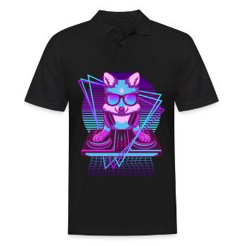 Musik Techno Fuchs Vaporwave DJ Rotfuchs - Männer Poloshirt - Schwarz - Vorne - Kai (181cm)