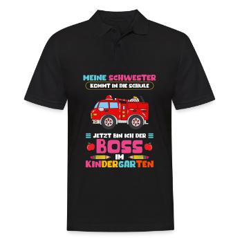 Sister Starts School Now I'm the boss - Men's Polo Shirt - black - Front - Kai (181cm)