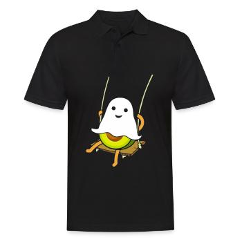 Avocado Swing Halloween Avocado Ghost - Polo Homme - noir - Devant - Kai (181cm)