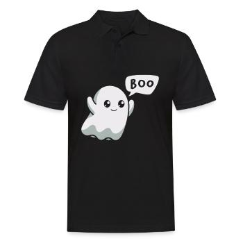 Boo Ghost Trick Or Treat Scary Creepy Halloween - Männer Poloshirt - Schwarz - Vorne - Kai (181cm)
