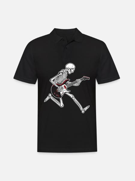 Skeleton Guitar - Men's Polo Shirt - black