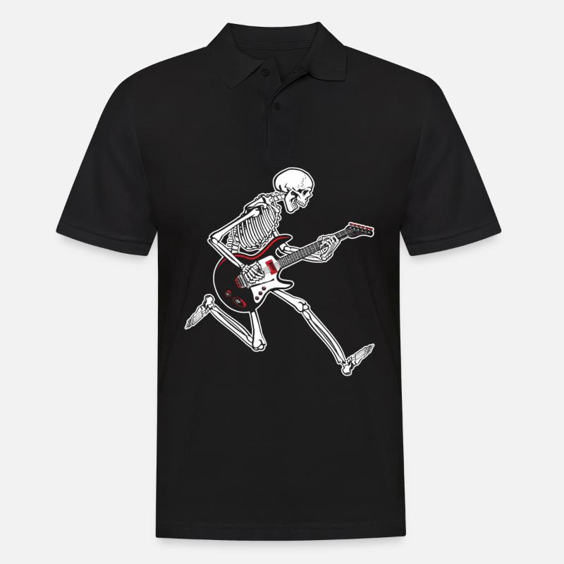 Skeleton Guitar - Männer Poloshirt - Schwarz