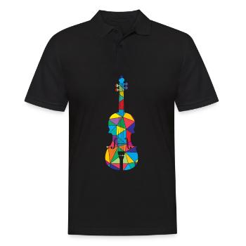 Low Poly Musikalisches Polygon Geige - Männer Poloshirt - Schwarz - Vorne - Kai (181cm)