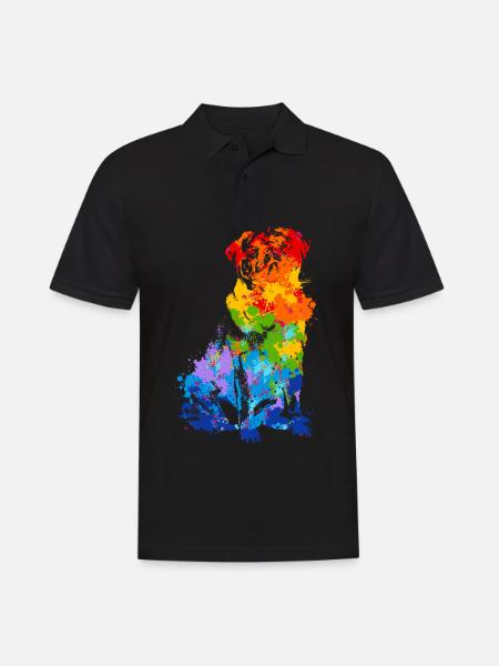 Pug Splash Art Dog - Men's Polo Shirt - black