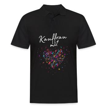 Verkäuferin mit Herz Einzelhandel Kauffrau - Männer Poloshirt - Schwarz - Vorne - Kai (181cm)