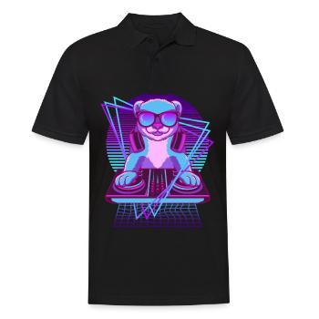 Vaporwave Wiesel DJ Pult Wiesel - Männer Poloshirt - Schwarz - Vorne - Kai (181cm)