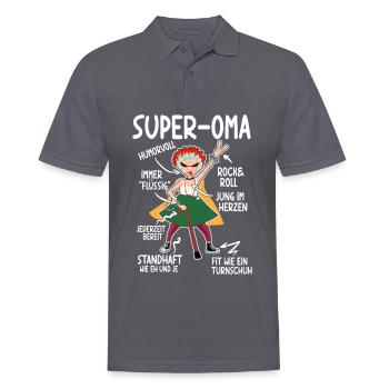 Anatomy of a Super Granny Grandma Grandma Granny - Men's Polo Shirt - charcoal grey - Front - Nico (186cm)