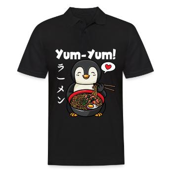 Yum Yum Japan Anime Ramen Nudel Pinguin - Männer Poloshirt - Schwarz - Vorne - Kai (181cm)