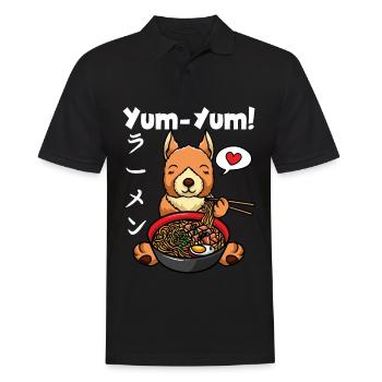 Anime Eichhörnchen Ramen Nudeln Kawaii - Männer Poloshirt - Schwarz - Vorne - Kai (181cm)