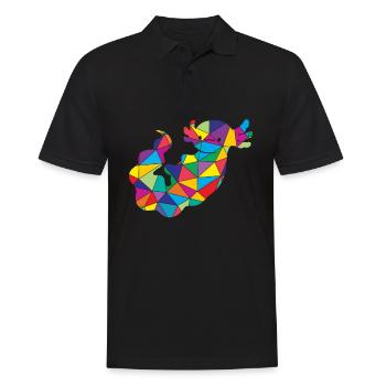 Low Poly Axolotl Geometrie Axolotl - Männer Poloshirt - Schwarz - Vorne - Kai (181cm)