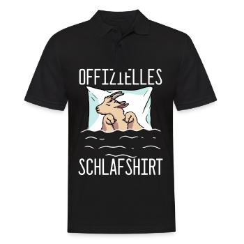 Offizielles Schlafshirt Ziege Schlafanzug Ziege - Männer Poloshirt - Schwarz - Vorne - Kai (181cm)