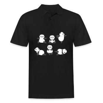 Yoga Panda Meditation Panda fait des exercices de yoga - Polo Homme - noir - Devant - Kai (181cm)
