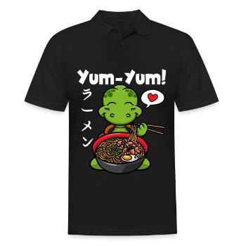Anime Japonais Tortue Ramen Nouilles Kawaii - Polo Homme - noir - Devant - Kai (181cm)