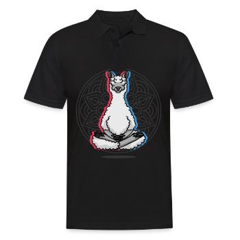 Namaste Llama Mandala Lotus Méditation Lama - Polo Homme - noir - Devant - Kai (181cm)