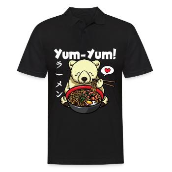 Yum Yum Japan Anime Ramen Nudel Eisbär - Männer Poloshirt - Schwarz - Vorne - Kai (181cm)