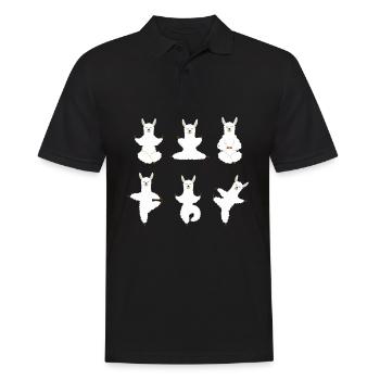 Yoga Llama Méditation Lama fait des exercices de yoga - Polo Homme - noir - Devant - Kai (181cm)