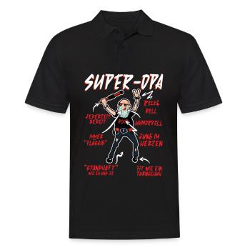Anatomie eines Super Opa Großvater Opi - Männer Poloshirt - Schwarz - Vorne - Kai (181cm)