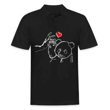 Panda Liebe Panda High Five - Männer Poloshirt - Schwarz - Vorne - Kai (181cm)