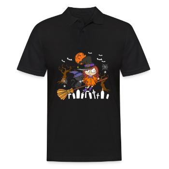 Crazy Black Cat Witch - Men's Polo Shirt - black - Front - Kai (181cm)