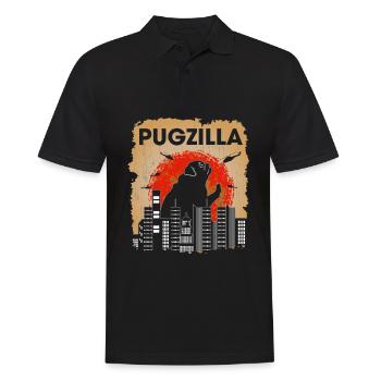 Pugzilla Cute Dog Pug - Männer Poloshirt - Schwarz - Vorne - Kai (181cm)