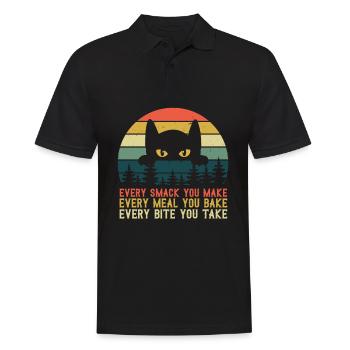 Every Smack Every Meal Every Bite I'll Be Watching - Men's Polo Shirt - black - Front - Kai (181cm)
