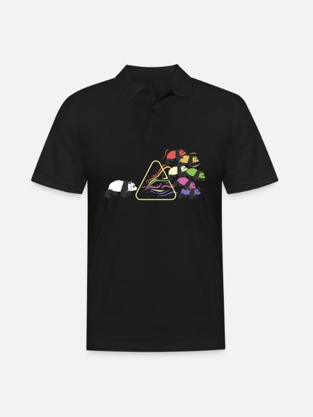 Prisma Panda Licht Dreieckes Lichtspektrum - Männer Poloshirt - Schwarz