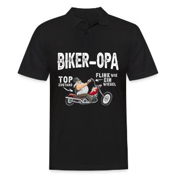 Motorrad Opa Motorradfahrer Biker Opa Top Zustand - Männer Poloshirt - Schwarz - Vorne - Kai (181cm)