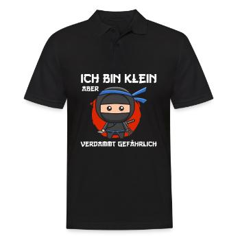 Ich bin klein aber echt gefährlich Kleiner Ninja - Männer Poloshirt - Schwarz - Vorne - Kai (181cm)