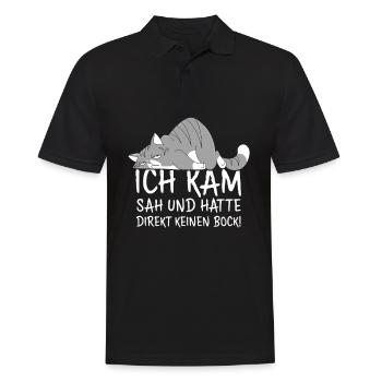 Ich Kam Sah Und Hatte Direkt Keinen Bock - Männer Poloshirt - Schwarz - Vorne - Kai (181cm)