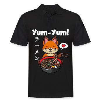 Yum Yum Japan Anime Ramen Nudeln Fuchs - Männer Poloshirt - Schwarz - Vorne - Kai (181cm)